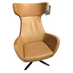 Sessel Castello Leder Canyon Cognac Braun Füße Verchromt