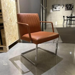 Sessel Chancellor Conference Leder SC75 Cognac Braun mit Arm