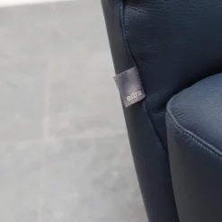 Sessel Chiara Bezug Leder P 9165 78 Dunkelblau Drehgestell Metall Verchromt