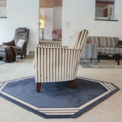 Sessel Chris Stoff Romo 8786 Streifenvelours Beige Dunkelbraun