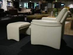 Sessel City Bezug Leder 42.310 Beige Mit Hocker