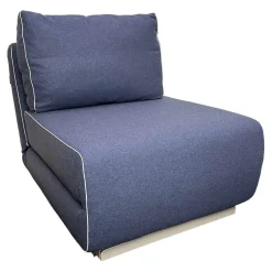 Sessel City Schlafsessel Stoff Felt Melange Blau Gestell Aluminiumfarbig Mit Kissen