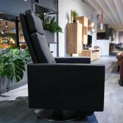 Sessel CL 17215 Leder 190 Basalt 190359 Tellerfuß Edelstahl Doppelsteppnaht