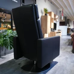 Sessel CL 17215 Leder 190 Basalt 190359 Tellerfuß Edelstahl Doppelsteppnaht