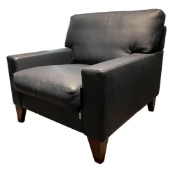 Sessel CL 400 Leder 43 Indigo 43.850 Fuß Holz Mahagoni Gebeizt