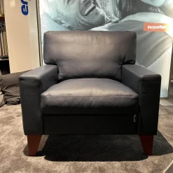 Sessel CL 400 Leder 43 Indigo 43.850 Fuß Holz Mahagoni Gebeizt
