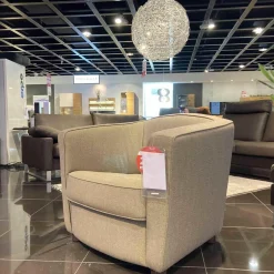 Sessel CL 190 Stoff Rye 2025.58 Beige Holzfüße Wenge