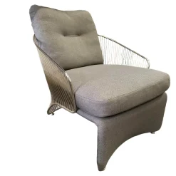 Sessel Colette 730 G Stoff Berry 16 Visione Grau Struktur Gold