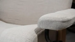 Sessel Consul L Stoff Daisy Sand Beige Gestell Classic Eiche Gebeizt Inklusive Hocker