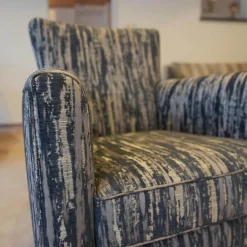 Sessel Contessa BW 109 1000 Stoff Graublau Jab 9-2366-050 Füße Graublau Massivholz Schwarz Lackiert