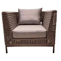 Sessel Corda Outdoor Seidengrau Kordel Platin