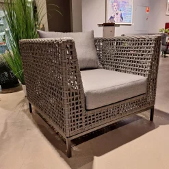 Sessel Corda Outdoor Seidengrau Kordel Platin