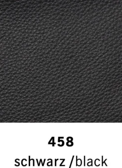 Sessel Cordia Leder 458 Schwarz Gestell Aluminium Poliert mit Hocker