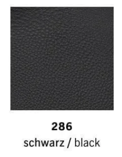 Sessel Cordia Lounge Korpus 286 Leder Schwarz Sitz Stoff 9131 Anthrazit mit Hocker