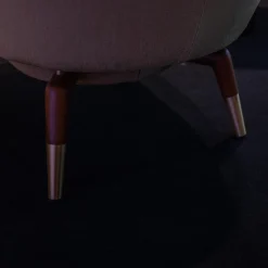 Sessel D.151.4 Bezug Stoff Kubrick K 1951 Beige Gestell Amerikanisches Nussbaumholz