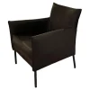 Sessel Dalia Bezug Leder Timber LT0309 Cioccolate Schwarz Gestell Rundrohr Fein Struktur 100 Kohl Schwarz