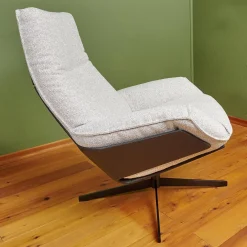 Sessel Daron Hoch Stoff Alice IP 1750 171 Beige Grau Kreuzfuß Schwarz Matt