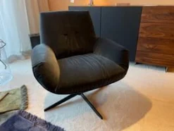 Sessel Daron Stoff City Velvet Reloaded Rauchblau Sternfuß Matt Schwarz