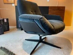 Sessel Daron Stoff City Velvet Reloaded Rauchblau Sternfuß Matt Schwarz