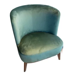 Sessel Derek 9DK01W Bezug Stoff Koala Grün 125 C Füße Eiche Wengefarbig Gebeizt 0PR2 Braun