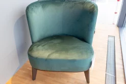 Sessel Derek 9DK01W Bezug Stoff Koala Grün 125 C Füße Eiche Wengefarbig Gebeizt 0PR2 Braun