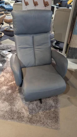 Sessel Dreamline 02 Leder Vivre Steel Grau Sternfuß Edelstahl Mit Kopfteilverstellung