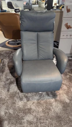 Sessel Dreamline 02 Leder Vivre Steel Grau Metall Drehteller V6 Mit Turn Und Move Funktion