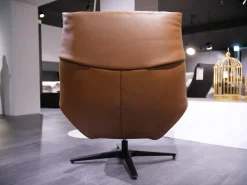 Sessel DS 149 Leder Club 54 Whisky Braun Sternfuß Schwarz Matt Drehbar Mit Rückholfunktion Inklusive Hocker