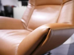 Sessel DS 149 Leder Club 54 Whisky Braun Sternfuß Schwarz Matt Drehbar Mit Rückholfunktion Inklusive Hocker