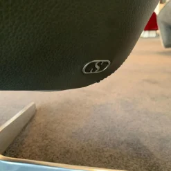 Sessel DS-144 Leder Select 2418 Schiefer Ziernaht Schwarz mit Hocker