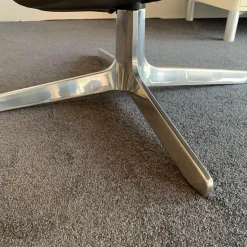 Sessel DS-144 Leder Select 2418 Schiefer Ziernaht Schwarz mit Hocker