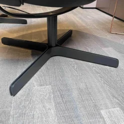 Sessel DS-344 Leder Touch Schwarz 11 Gestell Schwarzgrau Mit Hocker