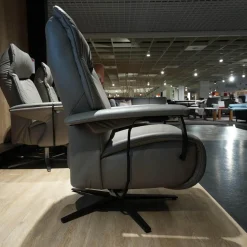 Sessel Easy Swing 7061 4551 Leder 24 Longlife Stahl Grau Sterngestell Anthrazit Metall Pulverbeschichtet