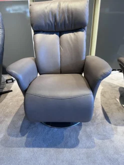 Sessel Easy Swing 7627 Leder Soft-Nappa Shadow Braun mit Gasdruckfeder