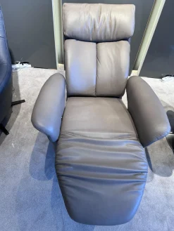 Sessel Easy Swing 7627 Leder Soft-Nappa Shadow Braun mit Gasdruckfeder