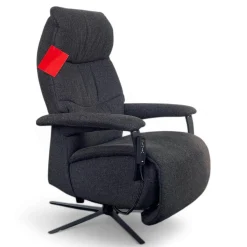 Sessel Easy Swing Medium Stoff Q2 Melange Cola Schwarz Sternfuß Metall Pulverbeschichtet Anthrazit 2 Motorig Mit Aufstehhilfe