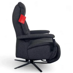 Sessel Easy Swing Medium Stoff Q2 Melange Cola Schwarz Sternfuß Metall Pulverbeschichtet Anthrazit 2 Motorig Mit Aufstehhilfe