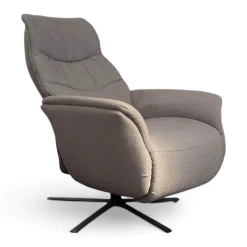 Sessel Easy Swing Stoff Aquaclean 03 Kiesel Grau Sternfuß Metall Anthrazit Pulverbeschichtet Manuell Verstellbar