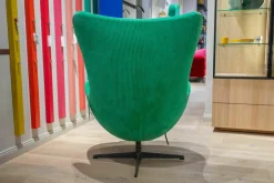 Sessel Egg Chair Stoff Special Fabric Phlox 0933 Green Grün Gestell Warm Graphite Lackiert Grau