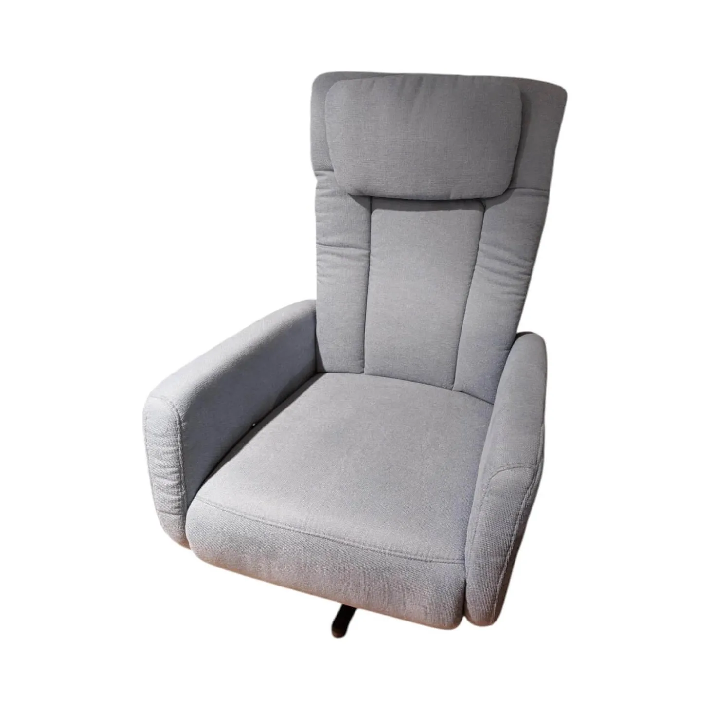 Sessel EM Plauen Stoff Sofia Clen Blue Grey Blau Grau Sternfuß Schwarz Matt Mit Manueller Verstellung