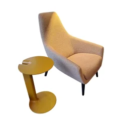 Sessel Enzo Stoff Orsetto 05 Beige Gestell Eiche Schwarz Carbon Gebeizt