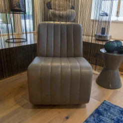 Sessel Ernest Leder Nappa Ash Braun Grau