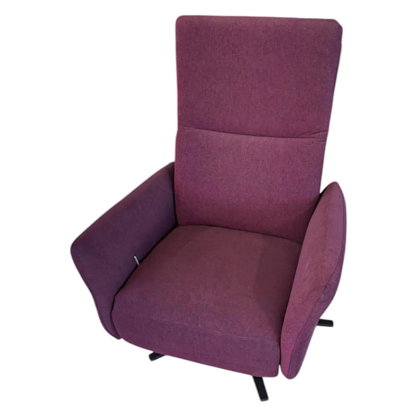 Sessel Fae Stoff Trend Bordeaux Rot Sternfuß Metall Schwarz Mit Kopfteilverstellung