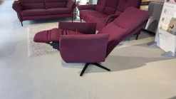 Sessel Fae Stoff Trend Bordeaux Rot Sternfuß Metall Schwarz Mit Kopfteilverstellung