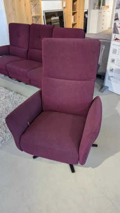 Sessel Fae Stoff Trend Bordeaux Rot Sternfuß Metall Schwarz Mit Kopfteilverstellung