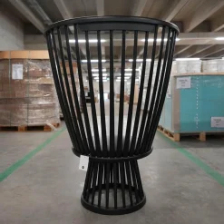 Sessel Fan Chair Indigo Bezug Leder Ash Schwarz Gestell Holz Schwarz