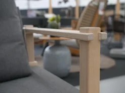 Sessel Farmer Stoff 5091 Mittelgrau Gestell Eiche Natur Geölt Inklusive Tisch