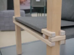 Sessel Farmer Stoff 5091 Mittelgrau Gestell Eiche Natur Geölt Inklusive Tisch