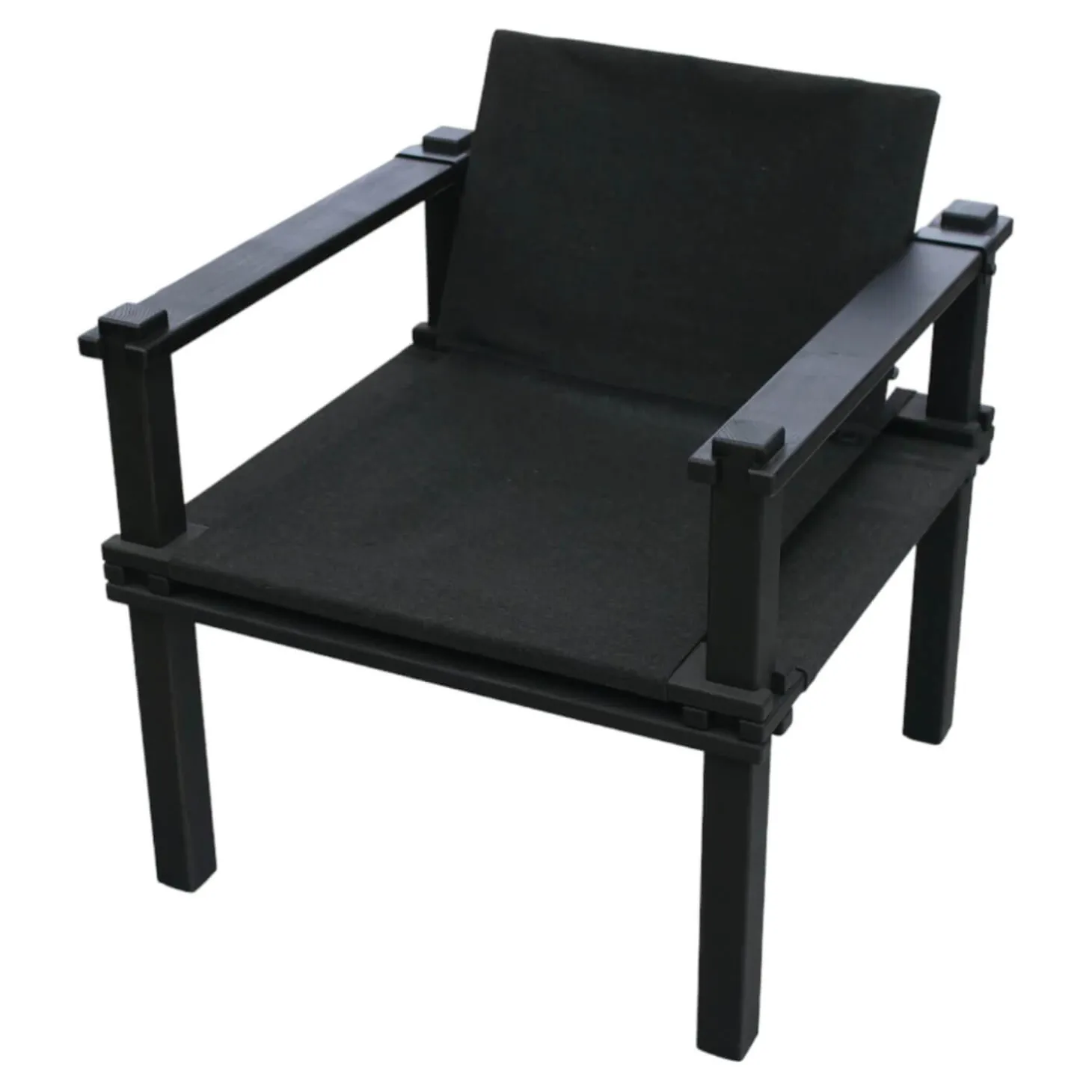 Sessel Farmer Stoff 5094 Schwarz Gestell Esche Schwarz Geölt