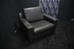 Sessel Flex Plus L 140 Dickleder 72 Schiefer Füße Schwarz